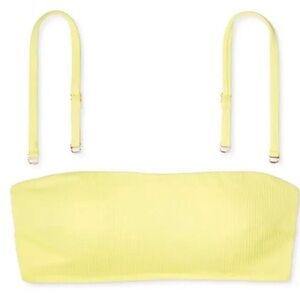 New Shade & Shore Yellow Bandeau Convertible Bikini Top Size 36C NWT